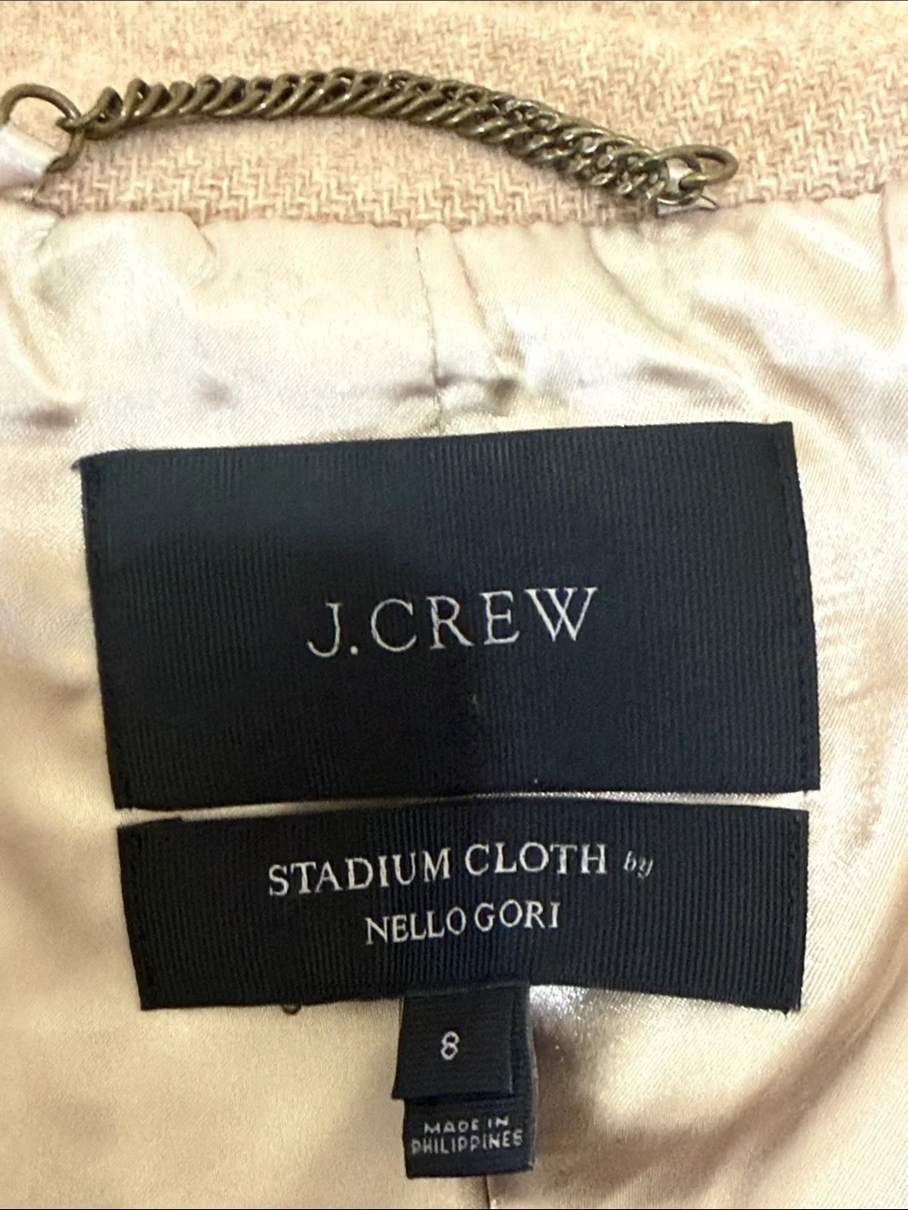 J. Crew Stadium Cloth Cocoon Coat Nello Gori Wool Tan/Khaki Wash Jacket Size 8 - Picture 9 of 10